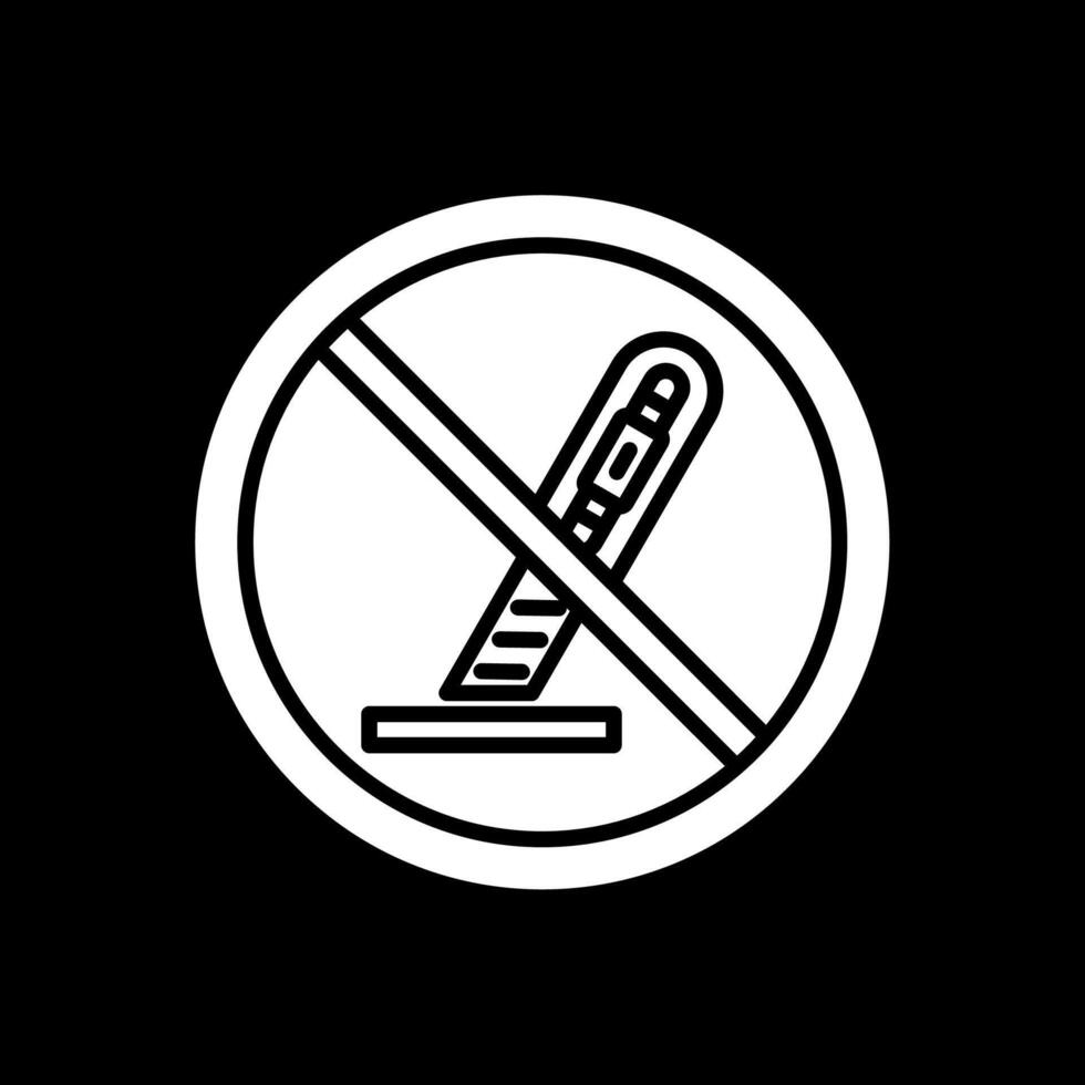 Proibido placa glifo invertido ícone Projeto vetor