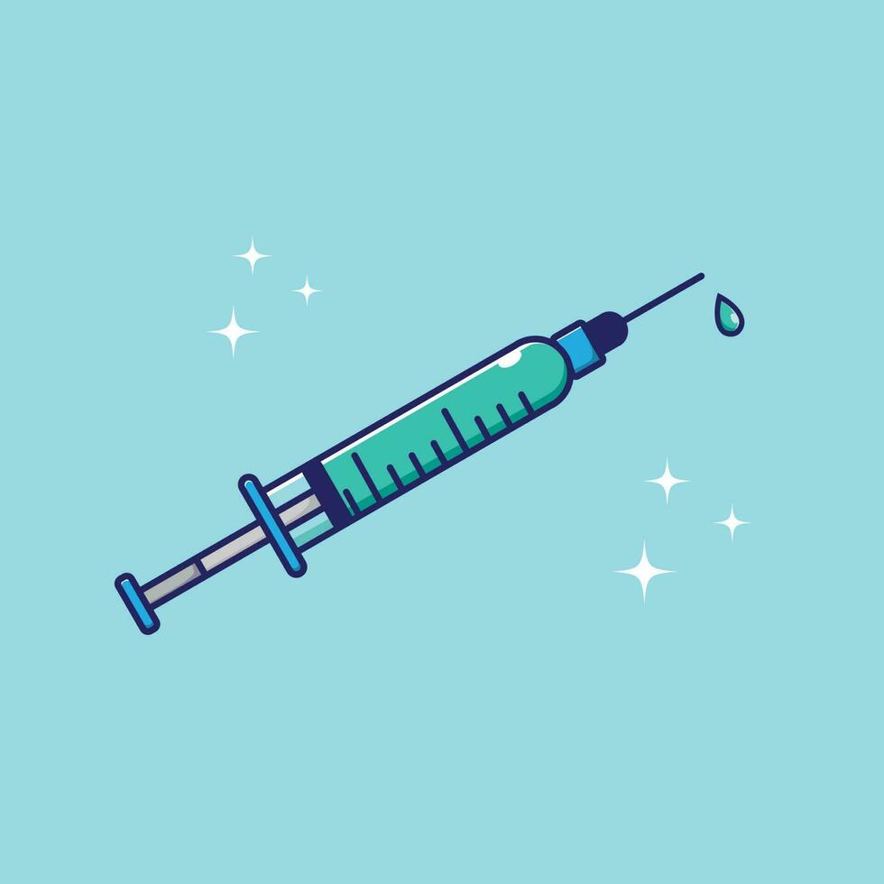 ilustração do ícone do vetor dos desenhos animados de injeção médica