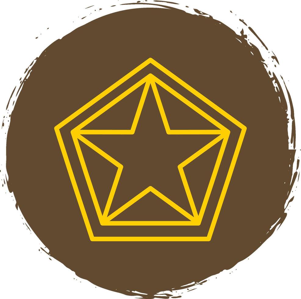 Estrela Pentágono linha círculo adesivo ícone vetor