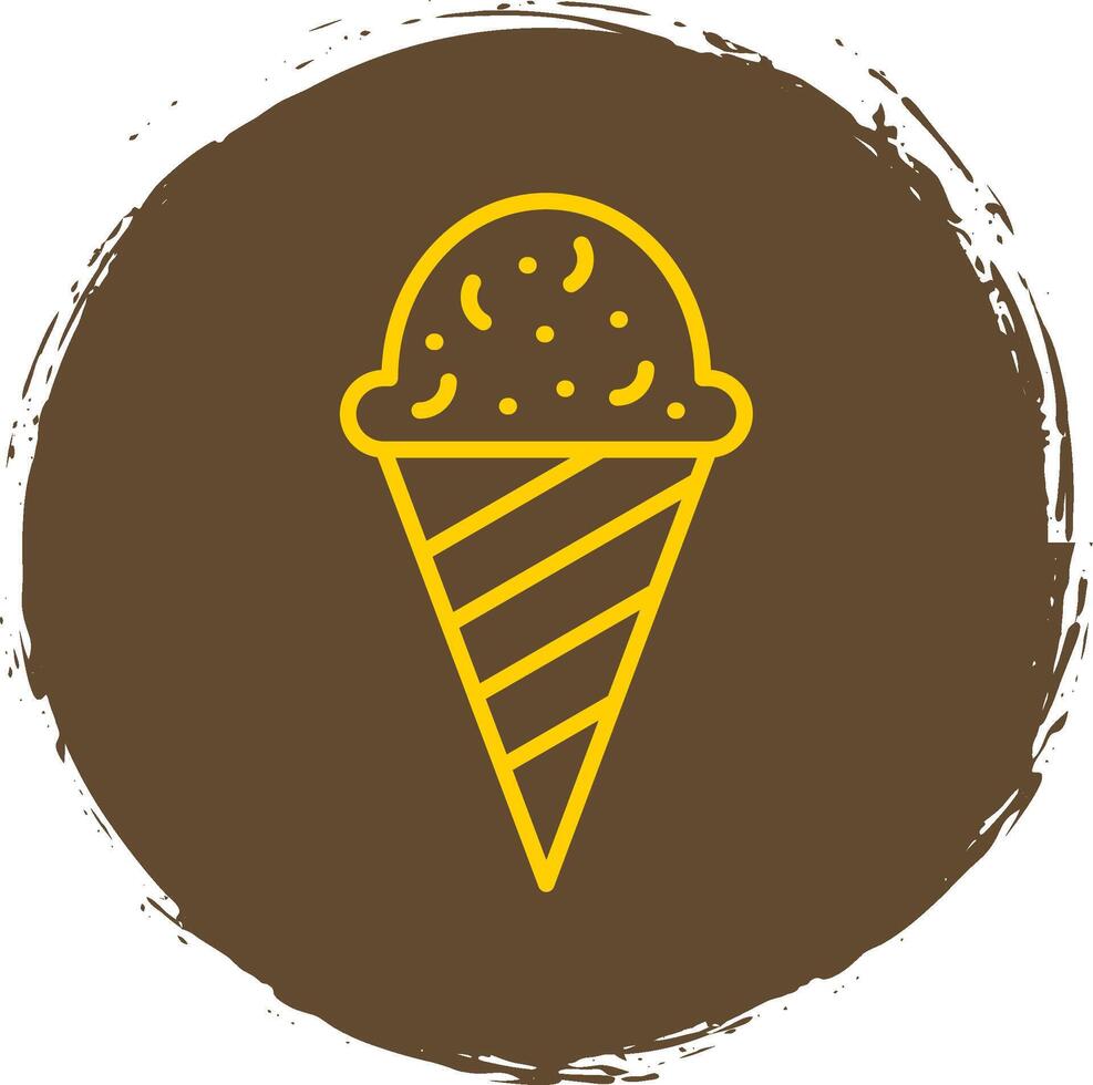 sorvete linha círculo adesivo ícone vetor