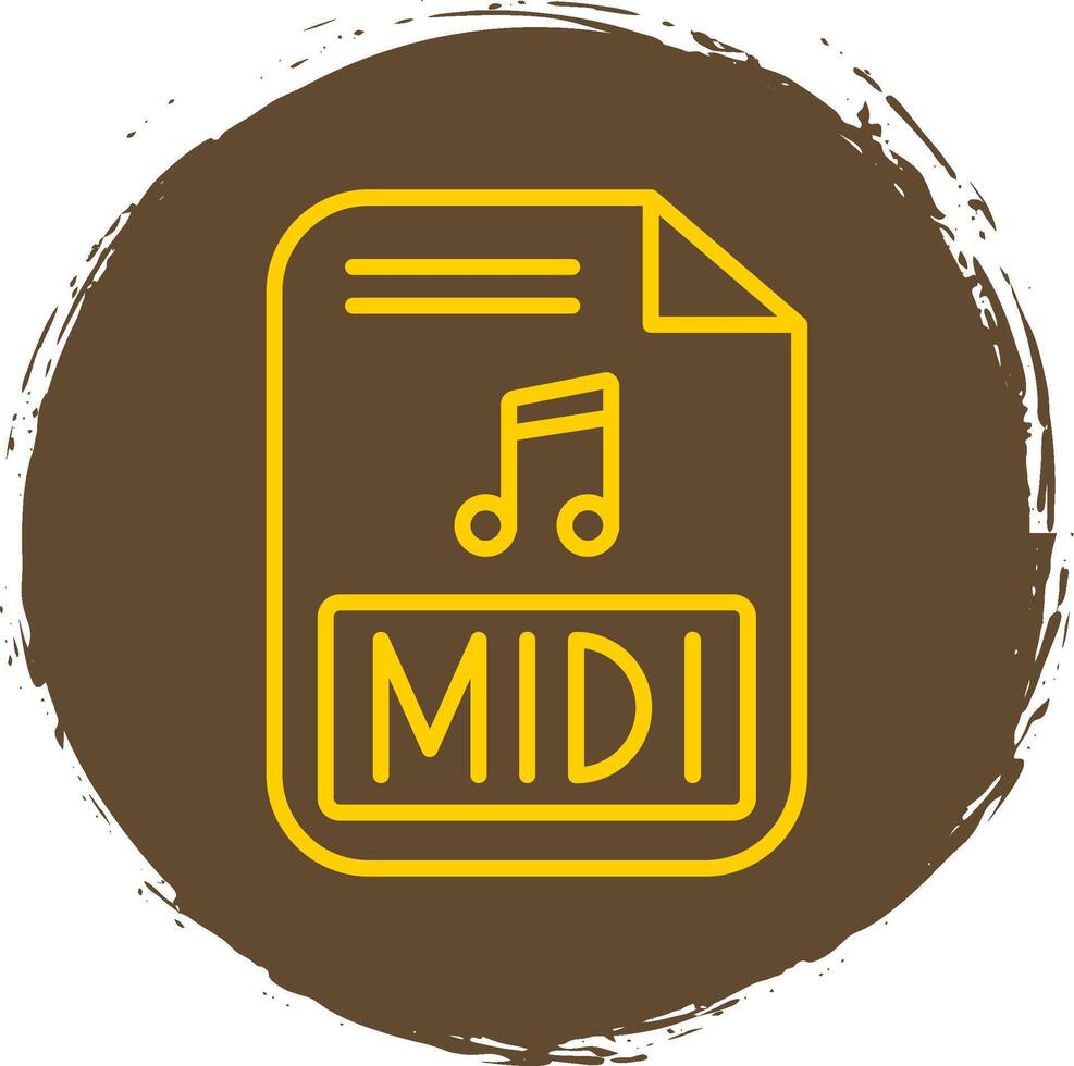 midi linha círculo adesivo ícone vetor