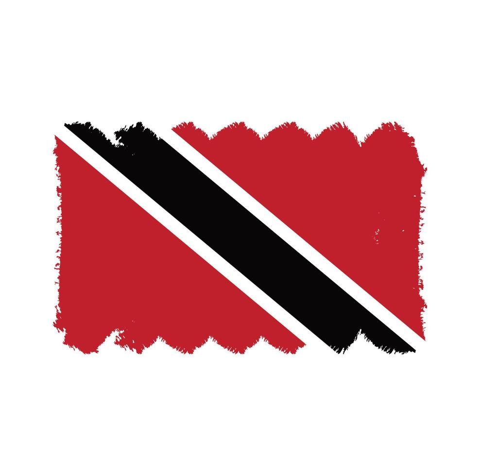 bandeira trinidad e tobago com pincel pintado de aquarela vetor