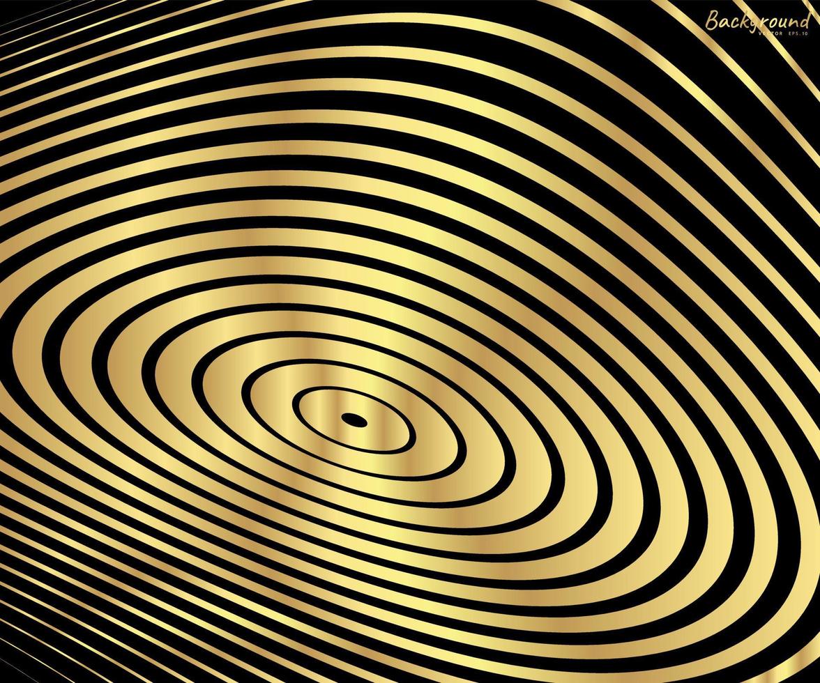 ouro luxuoso círculo padrão com linhas de ondas douradas acabou. fundo abstrato, ilustração vetorial vetor