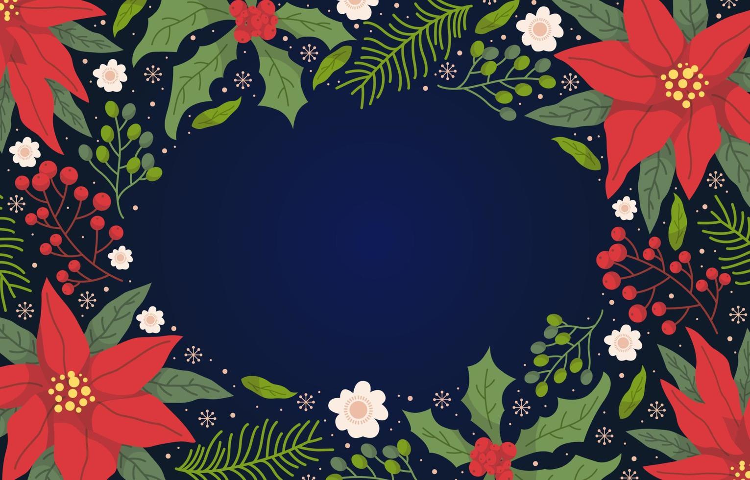 Natal floral e folha de fundo vector