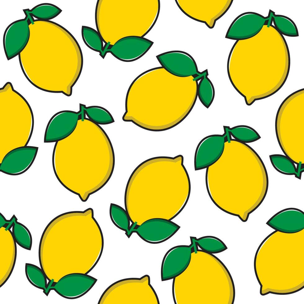 Limão fruta fresca sem costura padrão abstrato em fundo branco vetor