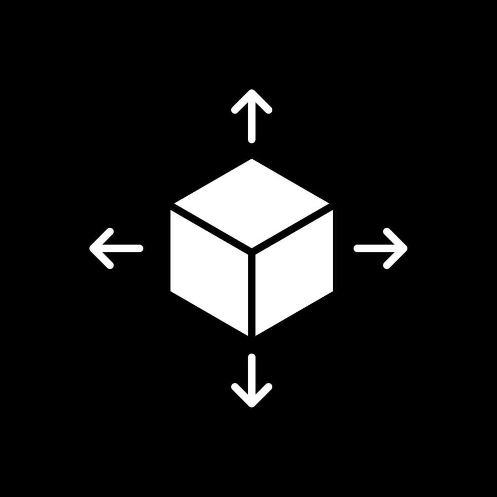 cubo glifo invertido ícone Projeto vetor
