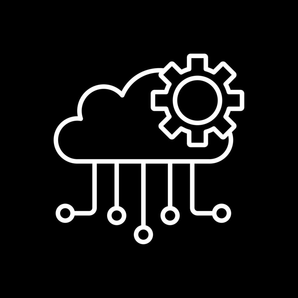 nuvem Informática linha invertido ícone Projeto vetor