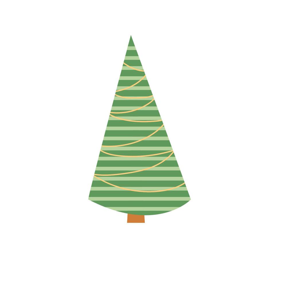 árvore de natal dos desenhos animados - design plano vetor