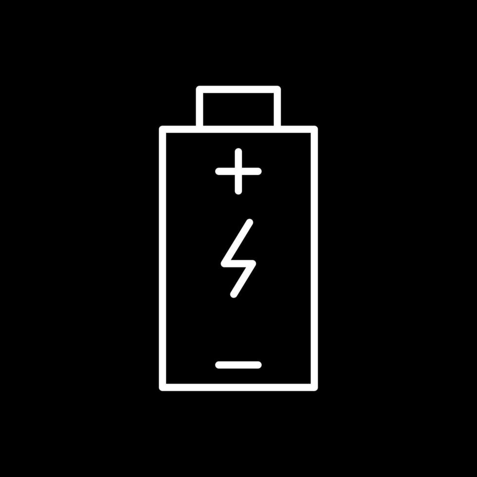 bateria carregada linha invertido ícone Projeto vetor