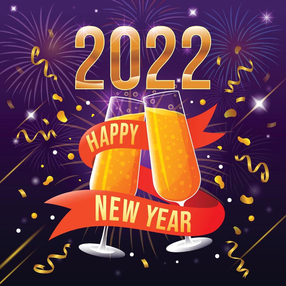 Celebração da festa de ano novo de 2022 vetor