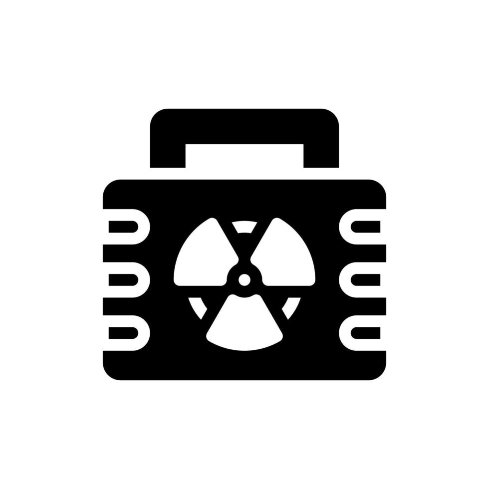 ícone de estilo de glifo de radiação isolado no fundo branco vetor