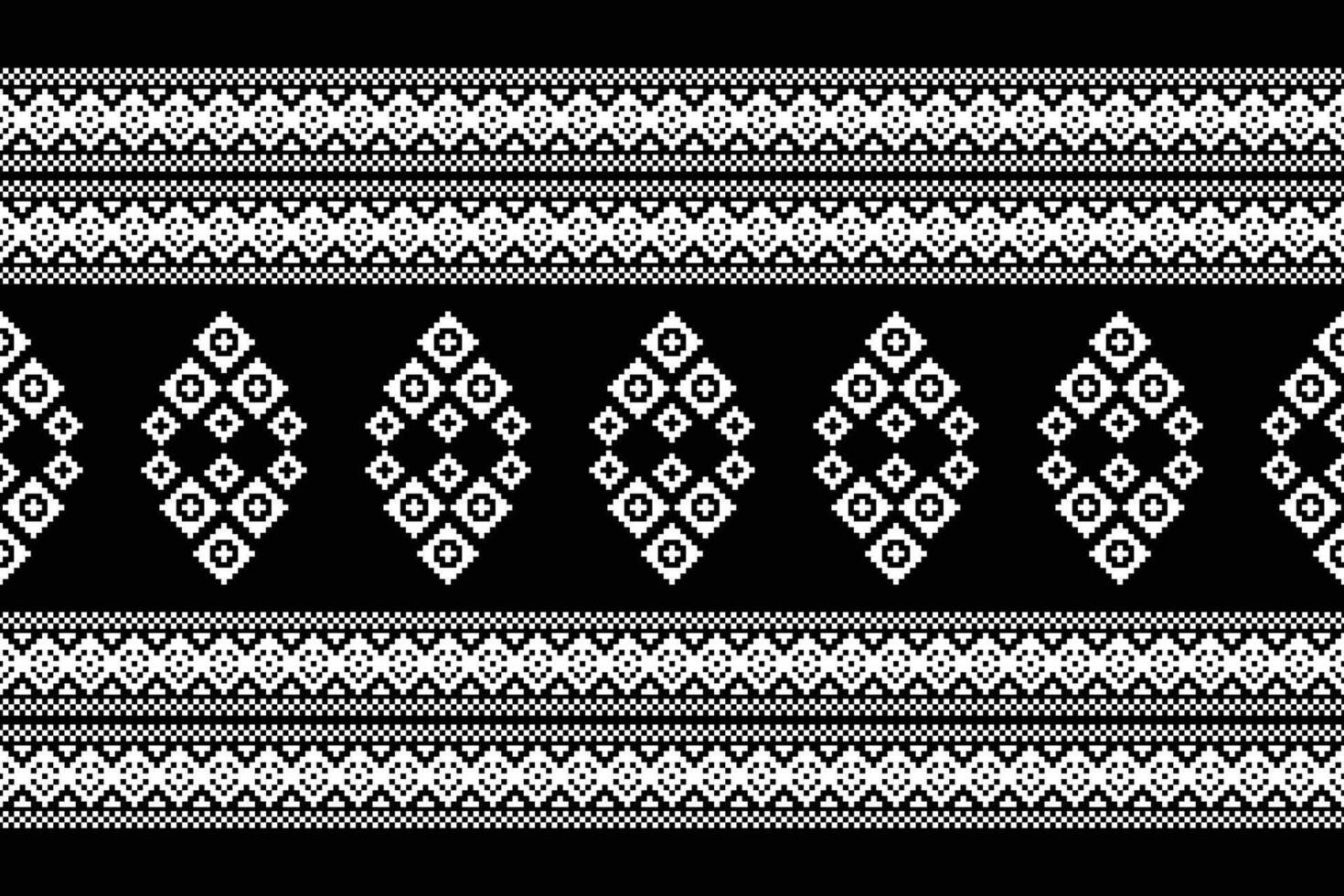 tradicional Preto étnico motivos ikat geométrico tecido padronizar Cruz ponto.ikat bordado étnico oriental pixel Preto background.abstract, ilustração. textura, decoração, papel de parede. vetor