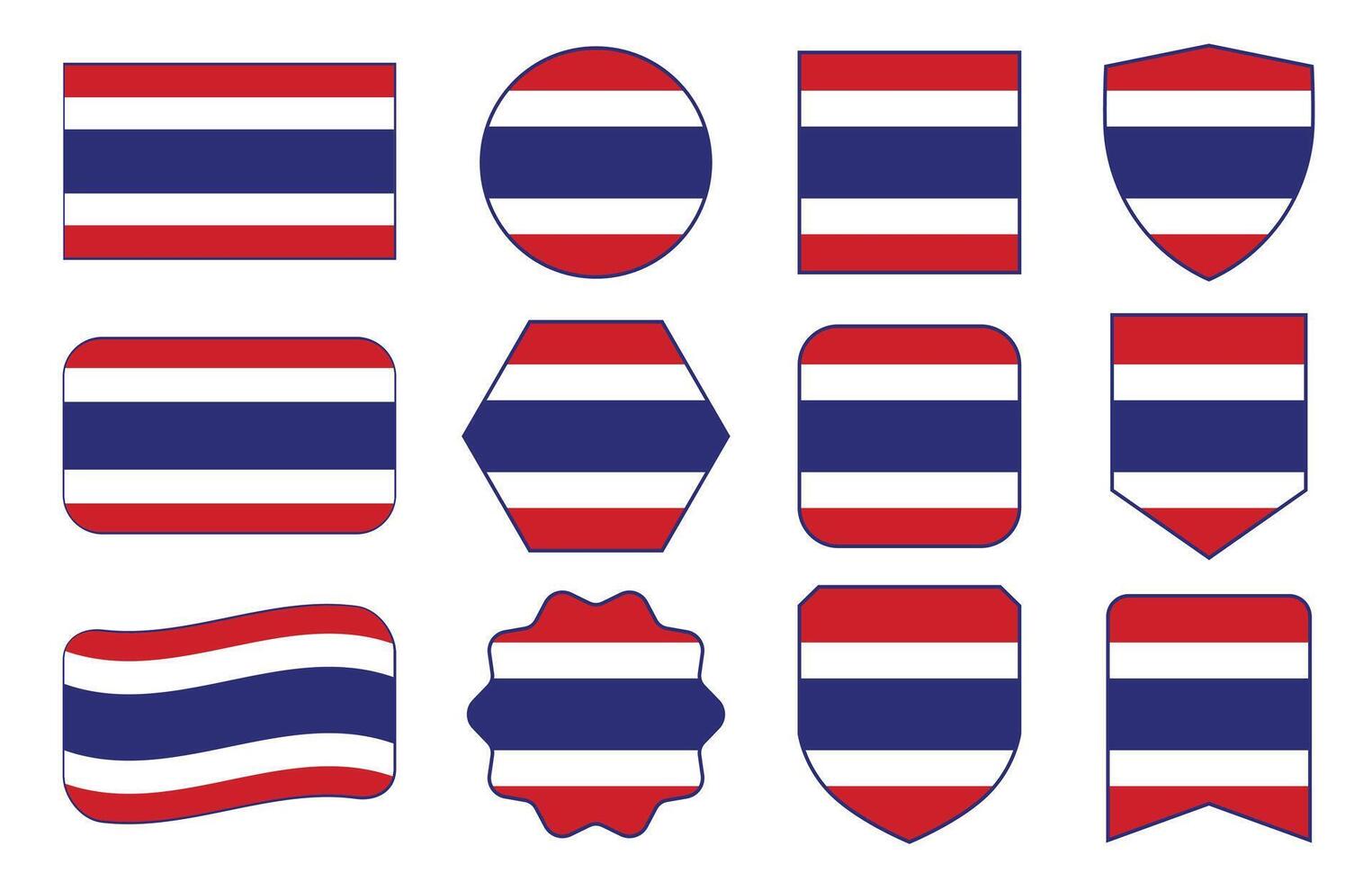bandeira do Tailândia dentro moderno abstrato formas, acenando, distintivo, Projeto modelo vetor