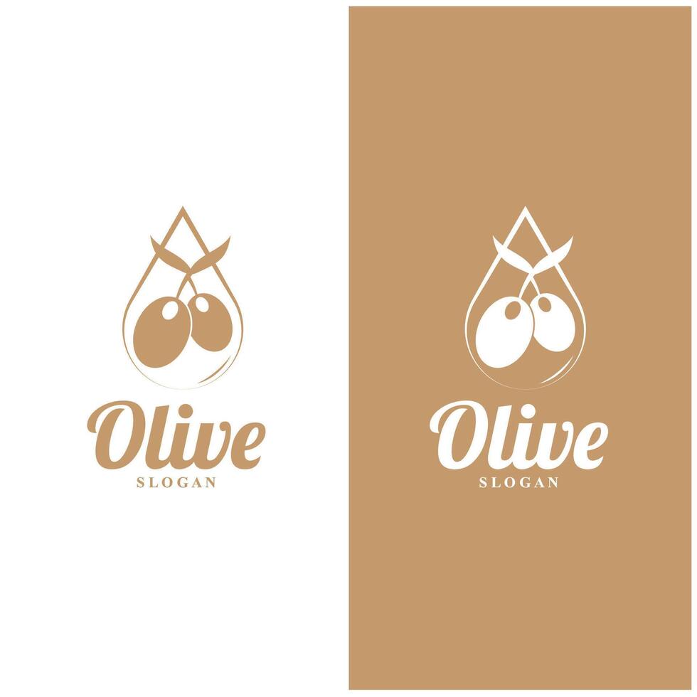 Oliva logotipo Oliva óleo simples Projeto Projeto vetor