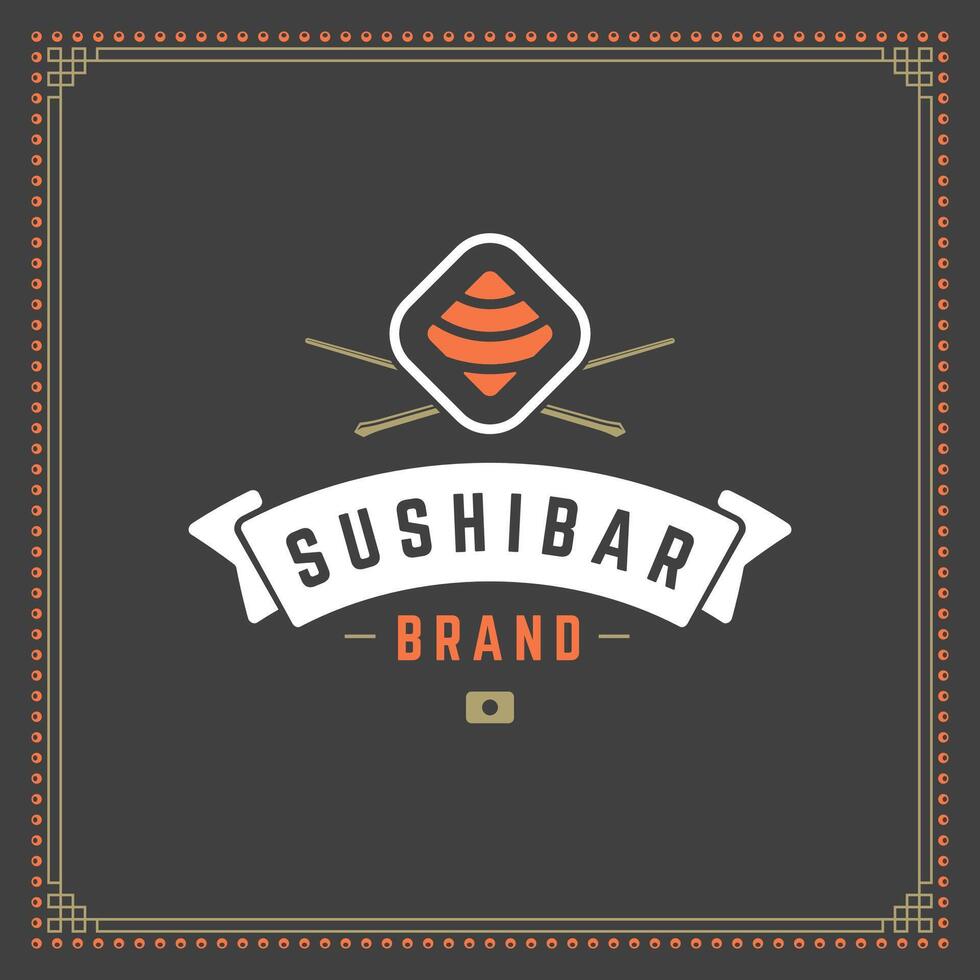 Sushi restaurante logotipo ilustração. vetor