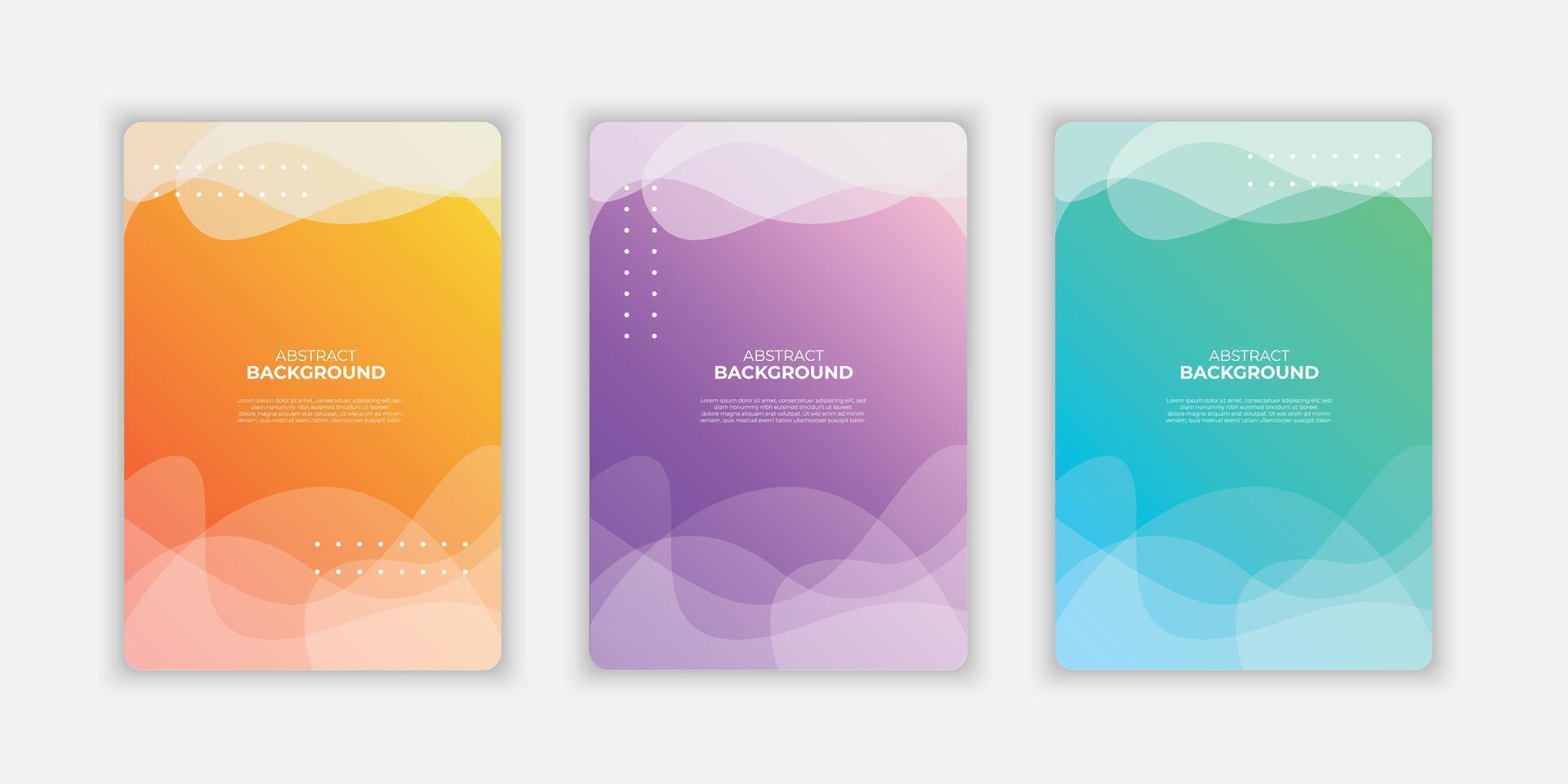 uma coleção do colorida capas. ondulado formas com gradiente. moderno Projeto. vetor