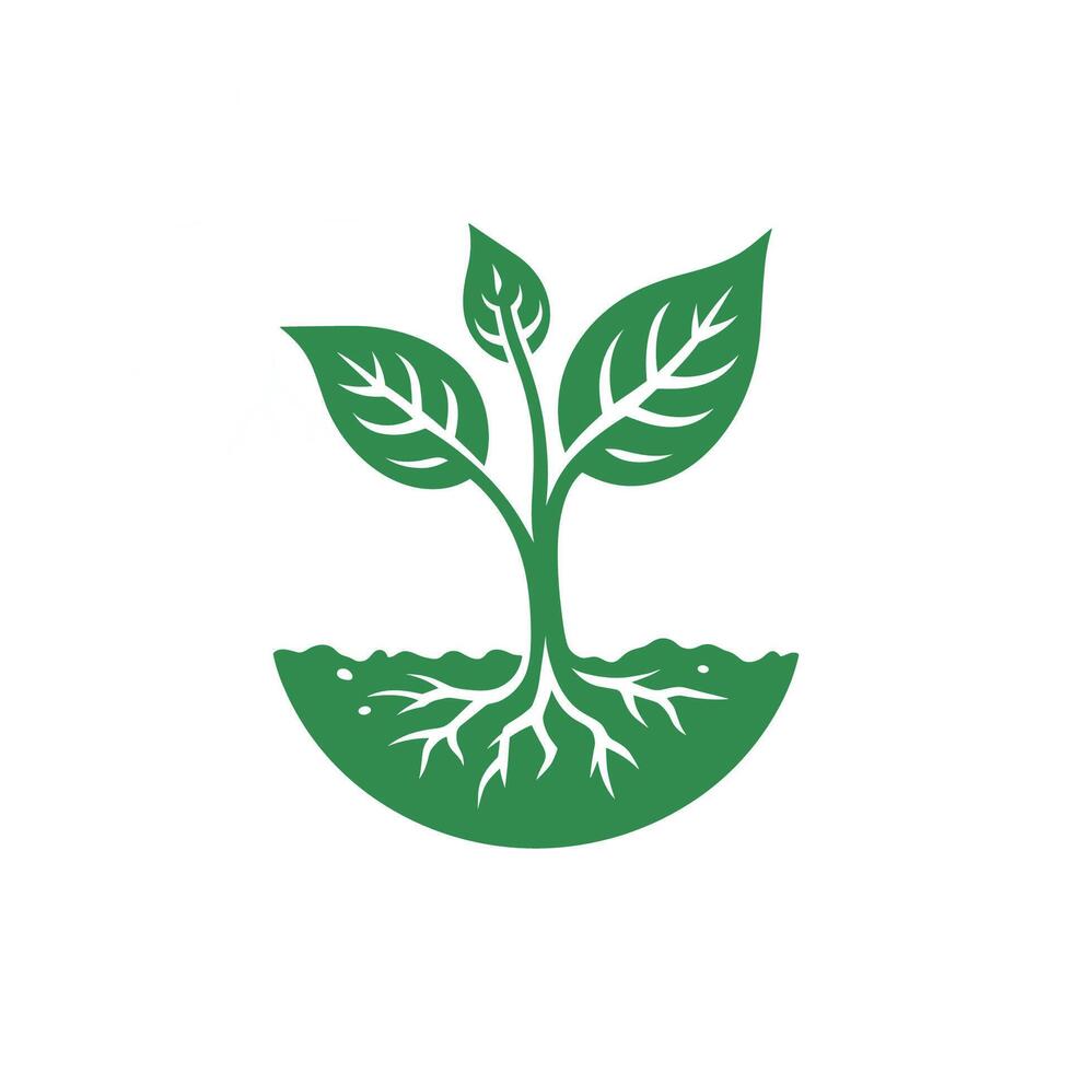 árvore com folhas ícone ilustração Projeto , verde brotar ícone vetor