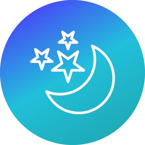 Lua e estrelas ícone Vector