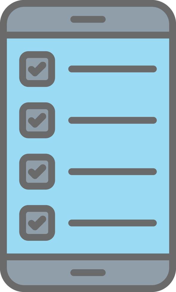 Smartphone linha preenchidas luz ícone vetor