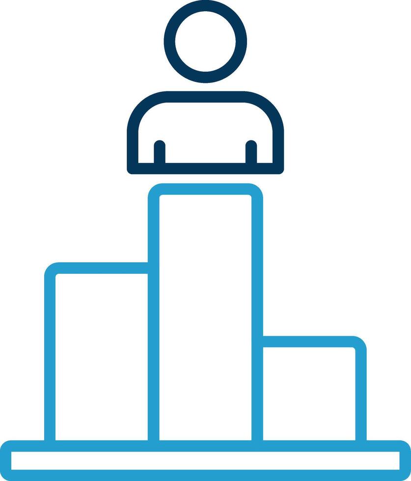 classificação linha azul dois cor ícone vetor