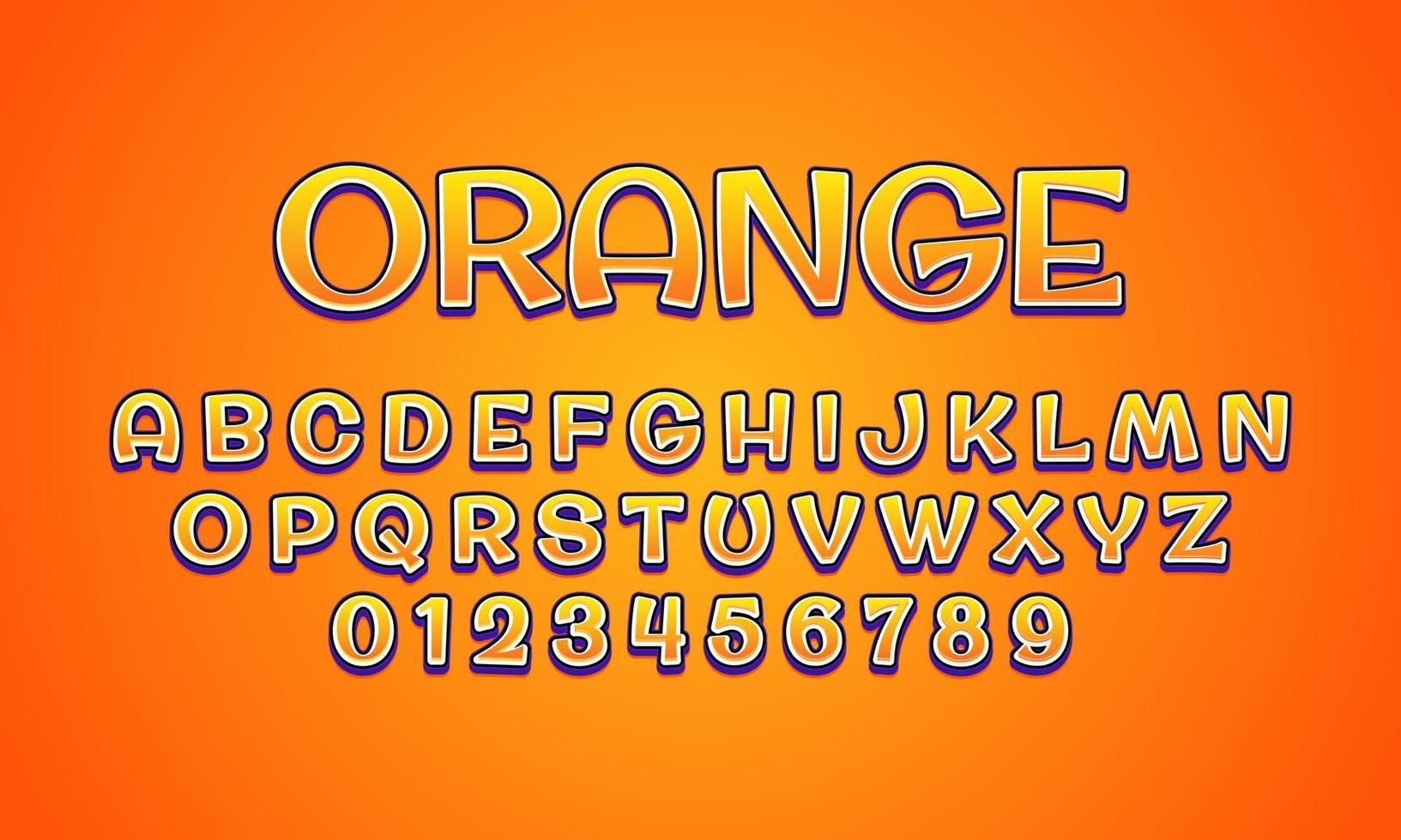 estilo de título laranja com efeito de texto editável vetor