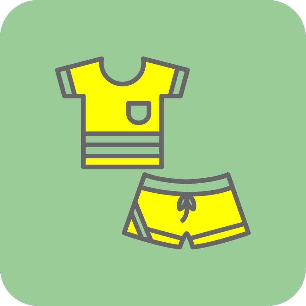 roupa de esporte preenchidas amarelo ícone vetor