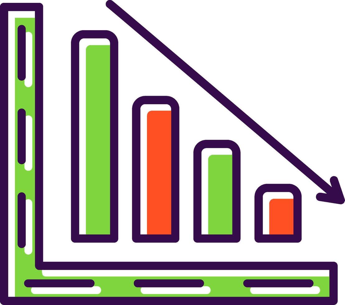 Barra gráfico preenchidas Projeto ícone vetor