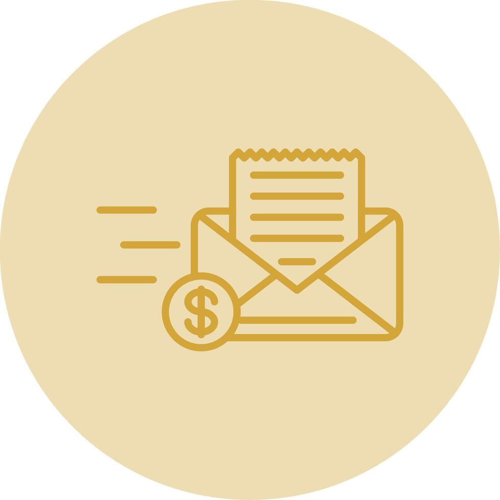 envelope linha amarelo círculo ícone vetor