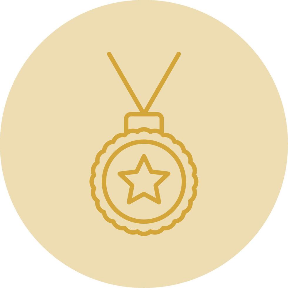 medalha linha amarelo círculo ícone vetor