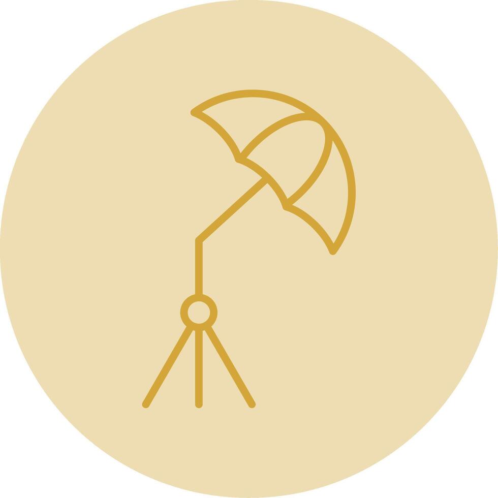 guarda-chuva linha amarelo círculo ícone vetor