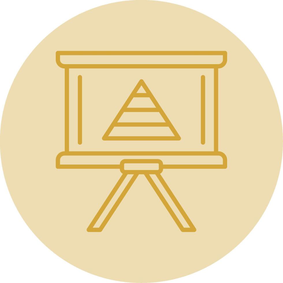 pirâmide gráfico linha amarelo círculo ícone vetor