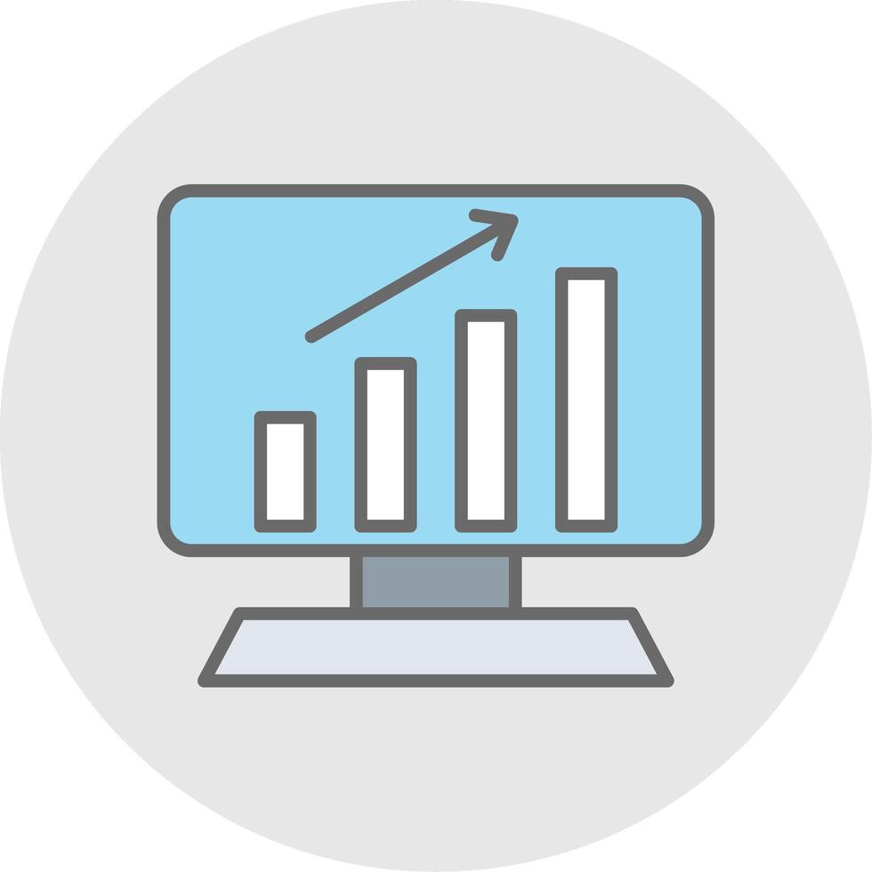 analytics linha preenchidas luz ícone vetor