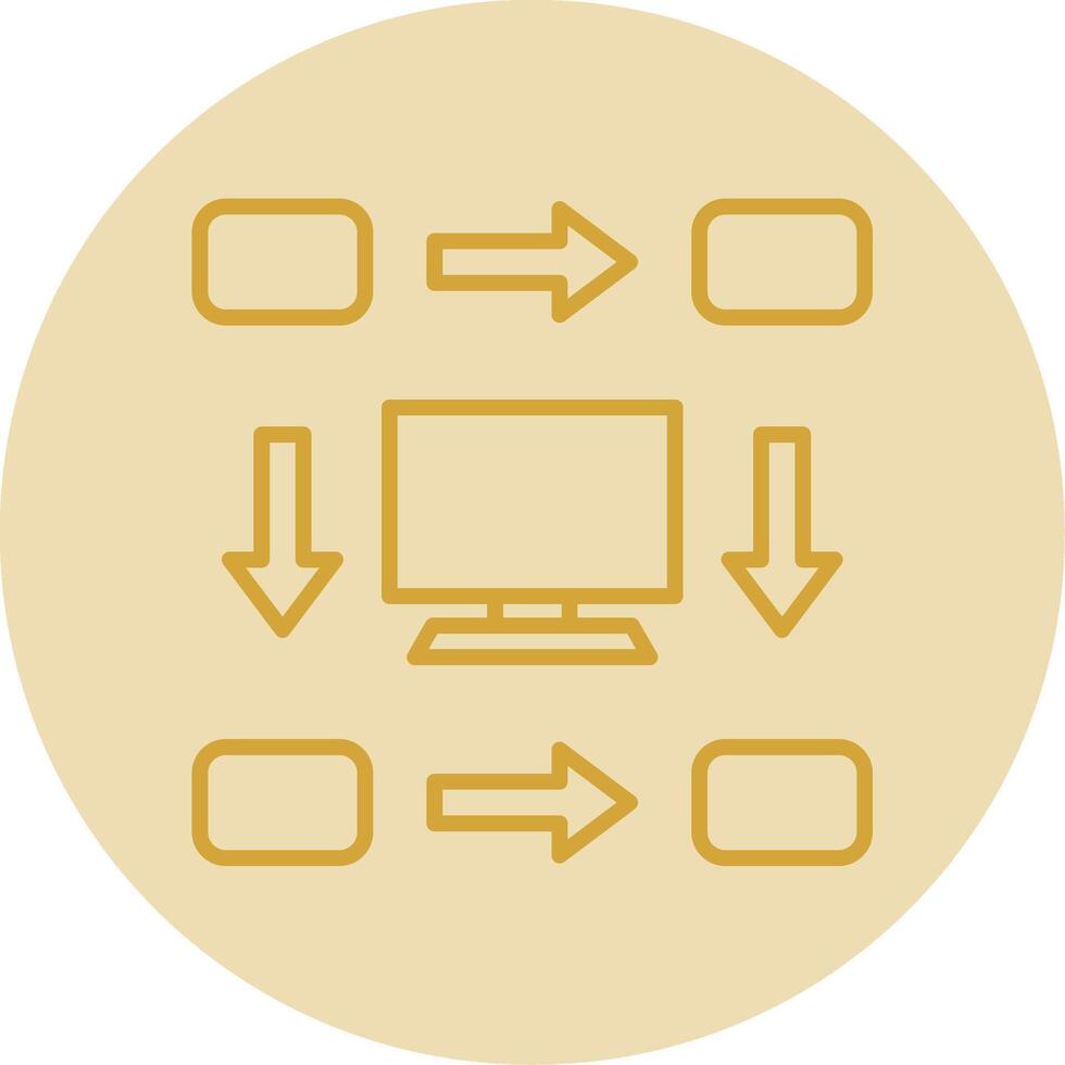 fluxo de trabalho linha amarelo círculo ícone vetor