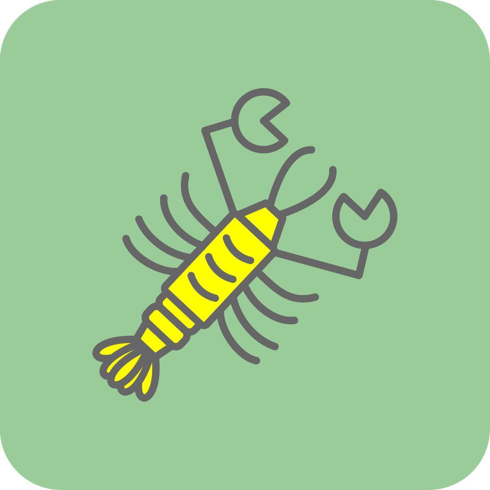 lagosta preenchidas amarelo ícone vetor