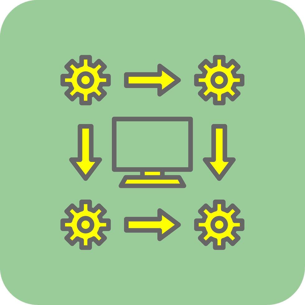 fluxo de trabalho preenchidas amarelo ícone vetor