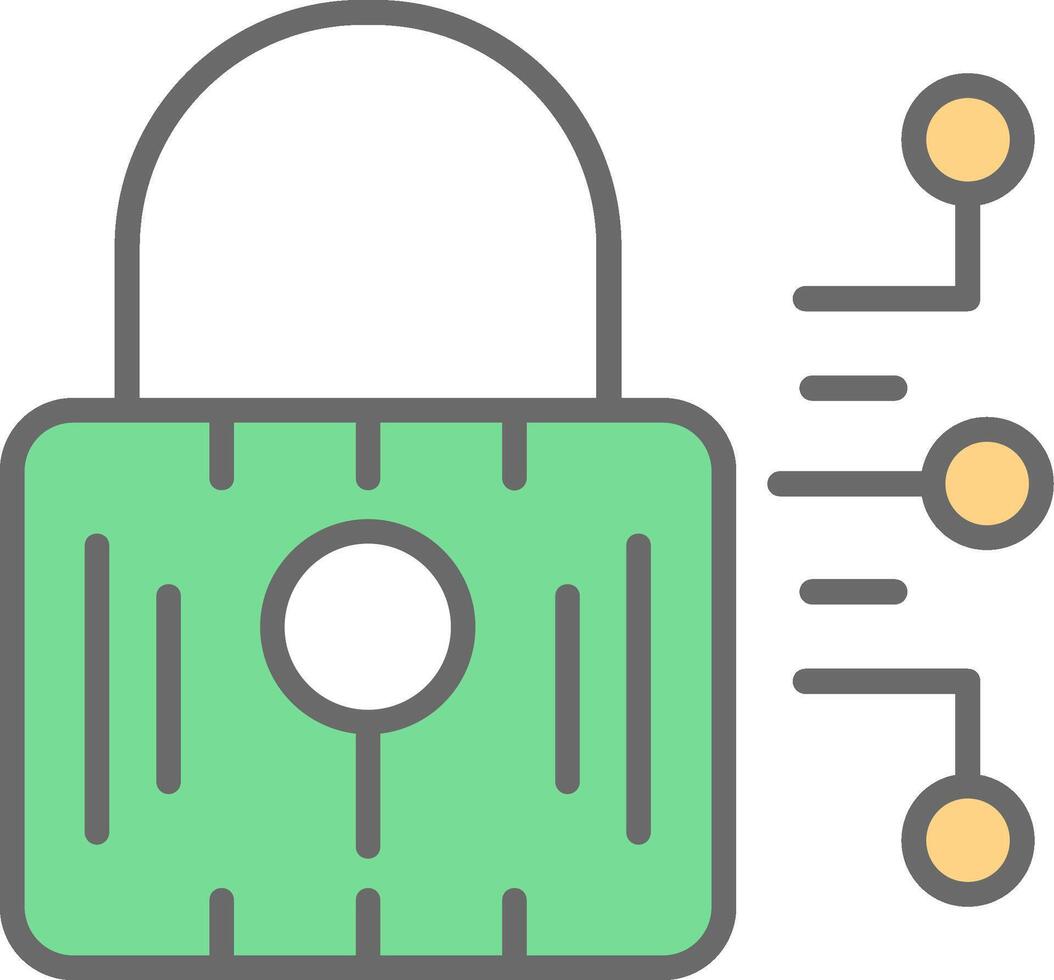 cyber segurança linha preenchidas luz ícone vetor