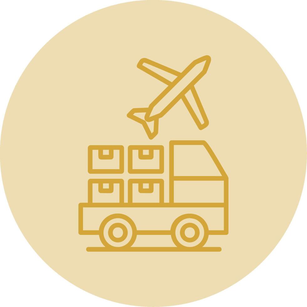 logístico serviço fornecedor linha amarelo círculo ícone vetor