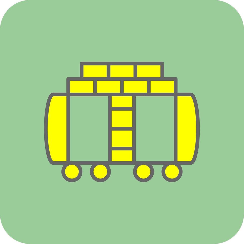 trem carga preenchidas amarelo ícone vetor