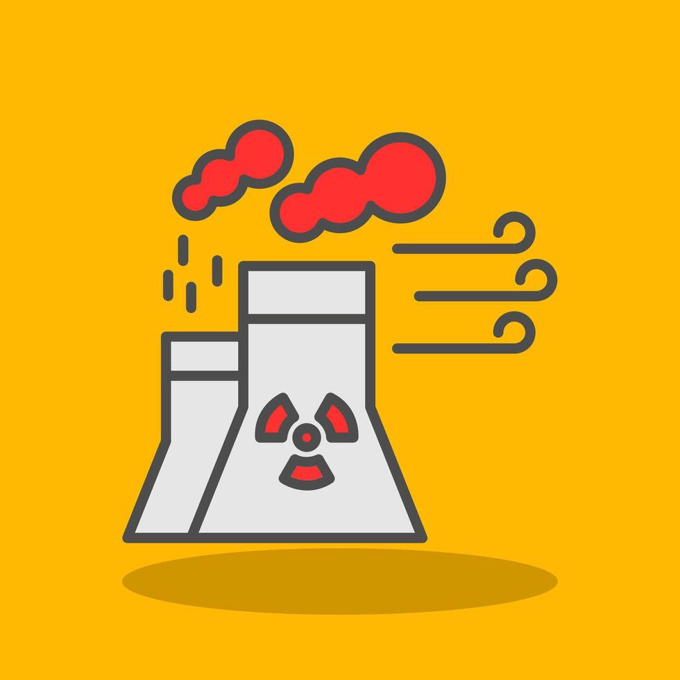 nuclear poder preenchidas sombra ícone vetor