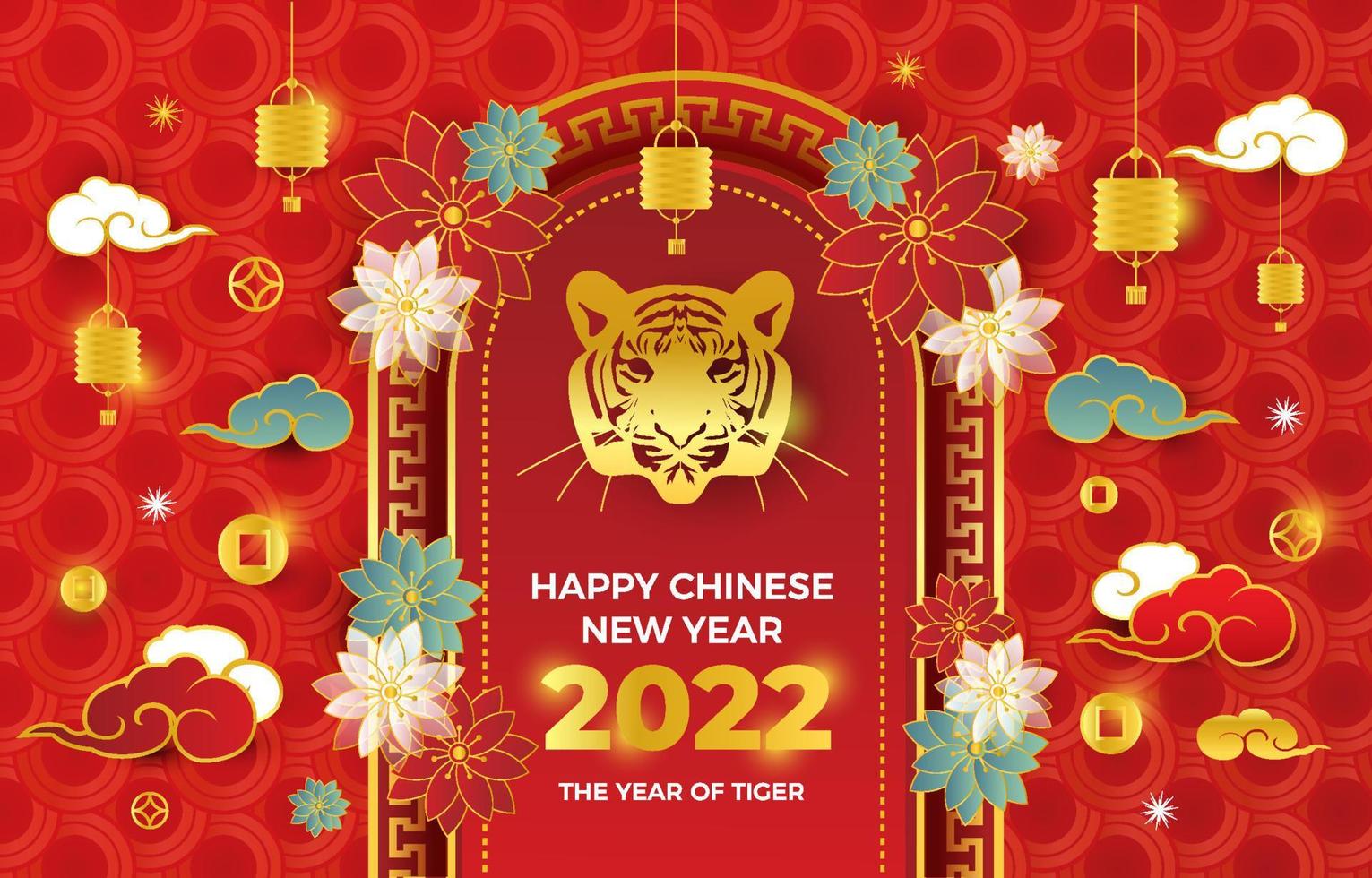 ano novo chinês do fundo do tigre vetor