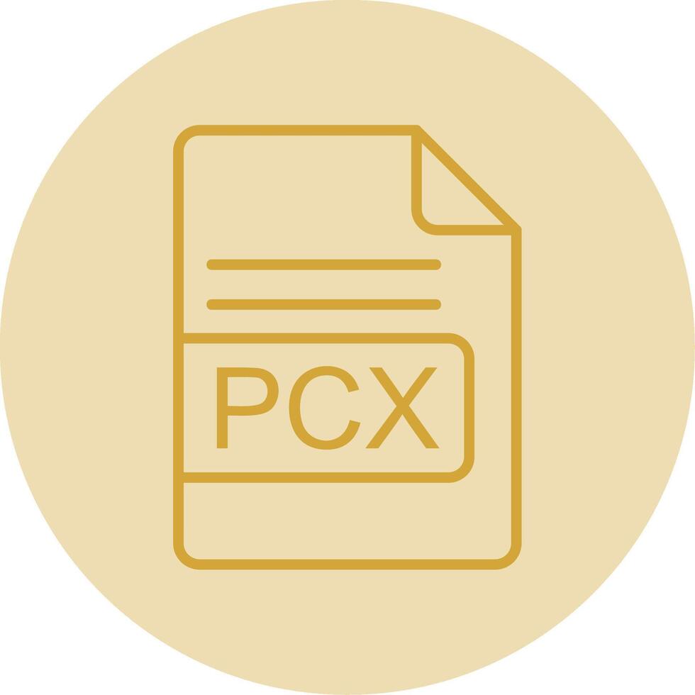 pcx Arquivo formato linha amarelo círculo ícone vetor