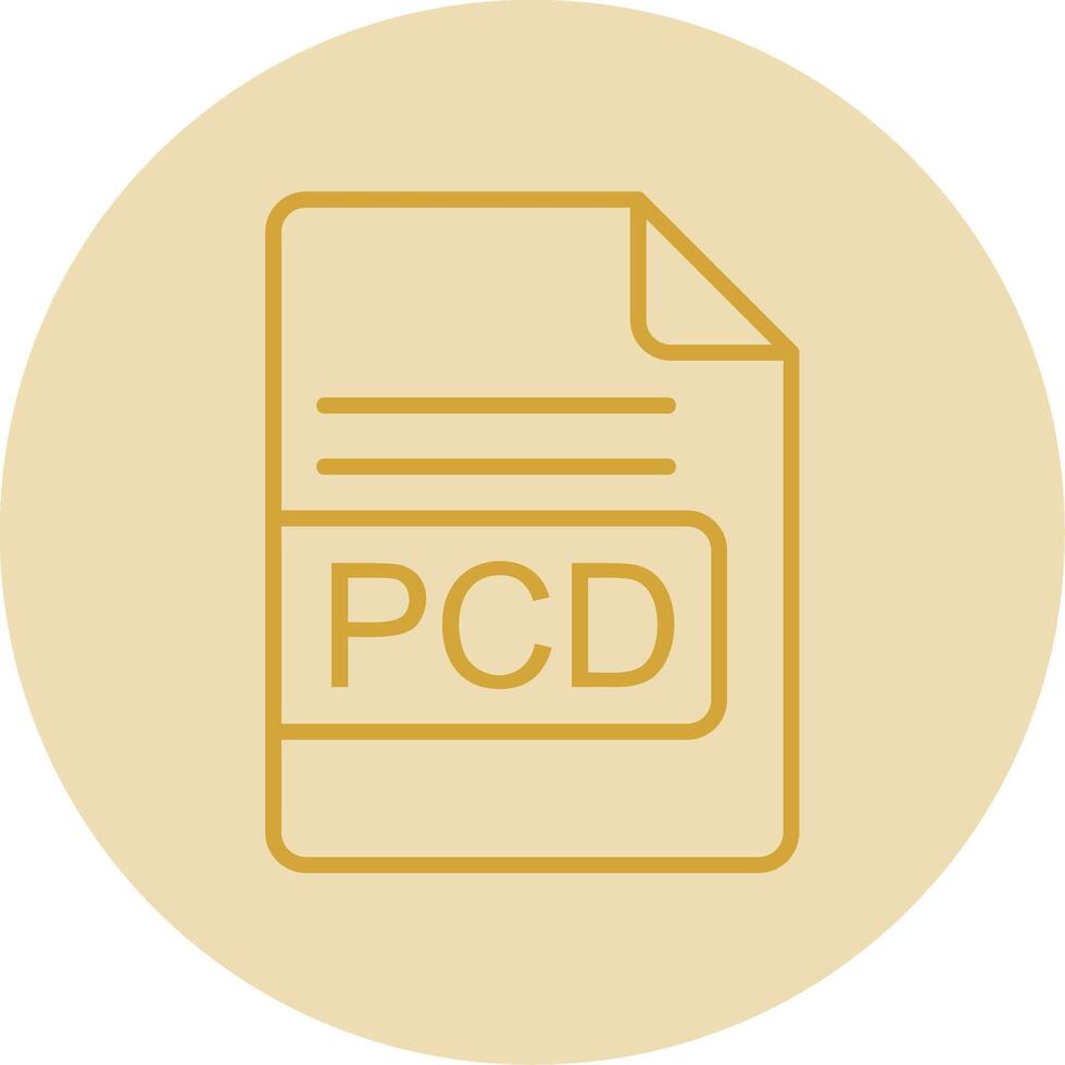 pcd Arquivo formato linha amarelo círculo ícone vetor