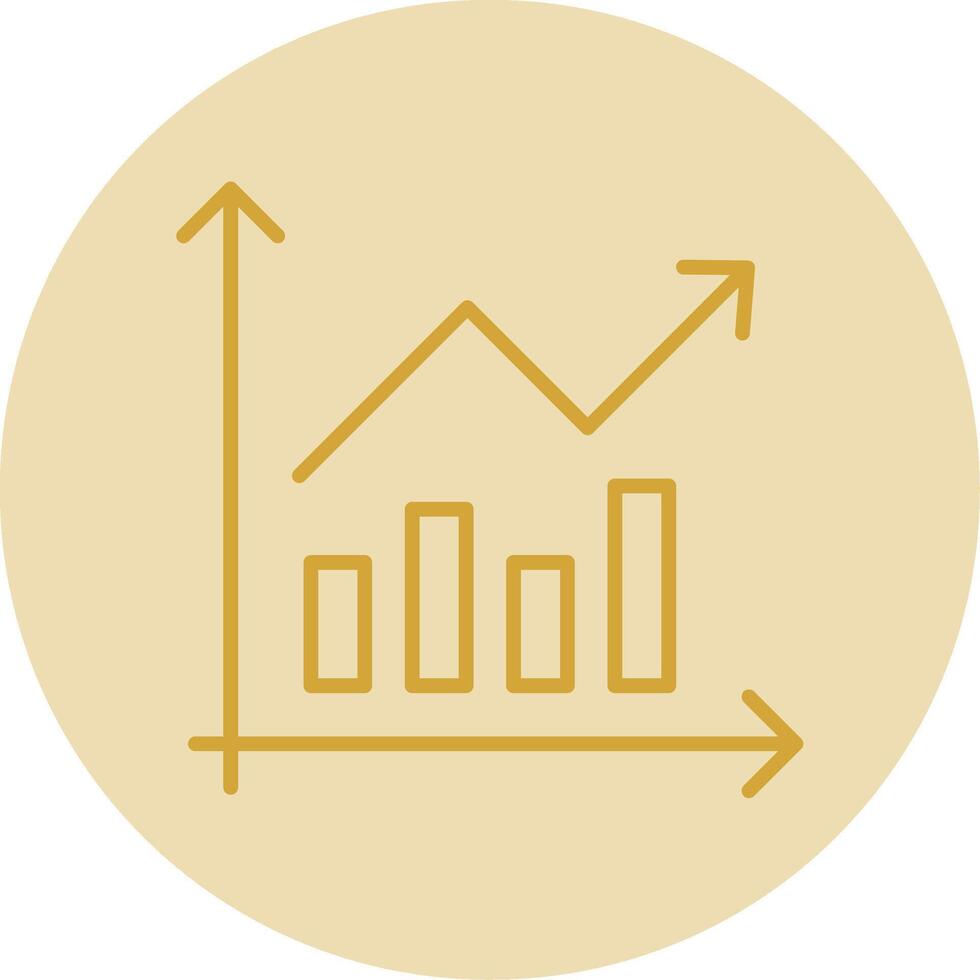 Barra gráfico linha amarelo círculo ícone vetor