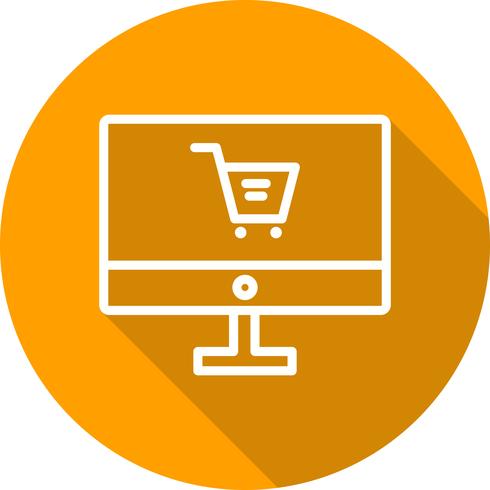 Ícone de compras on-line de vetor