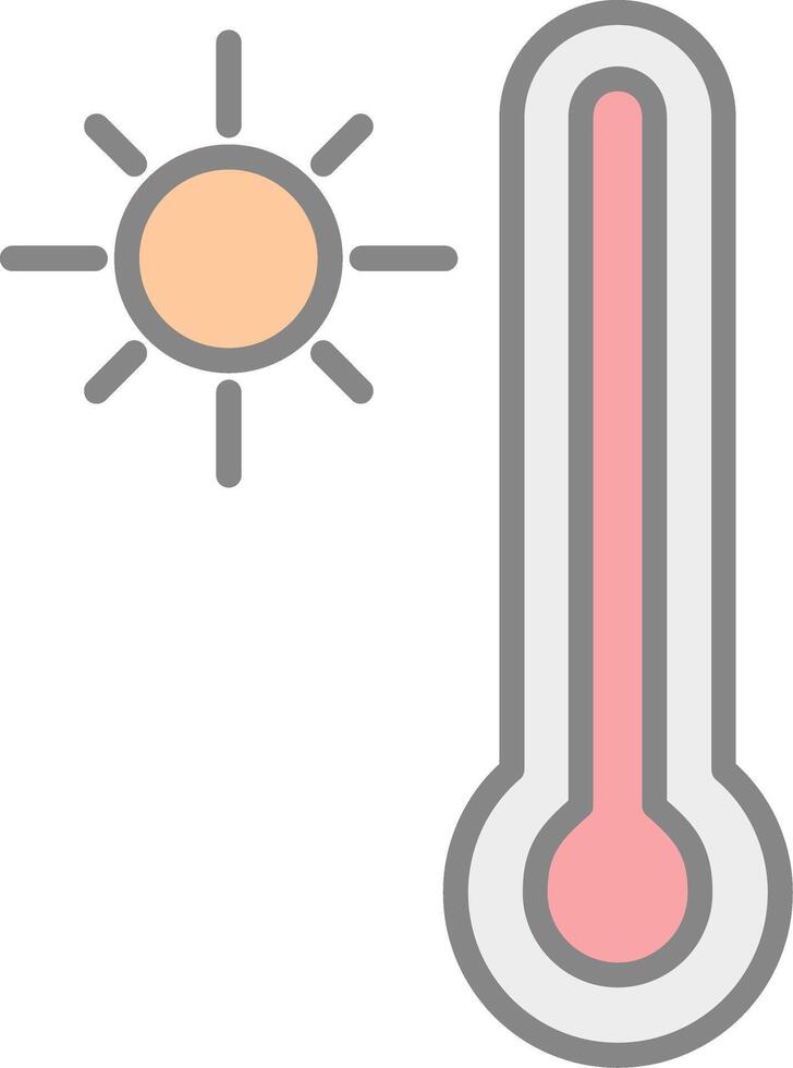 termômetro linha preenchidas luz ícone vetor