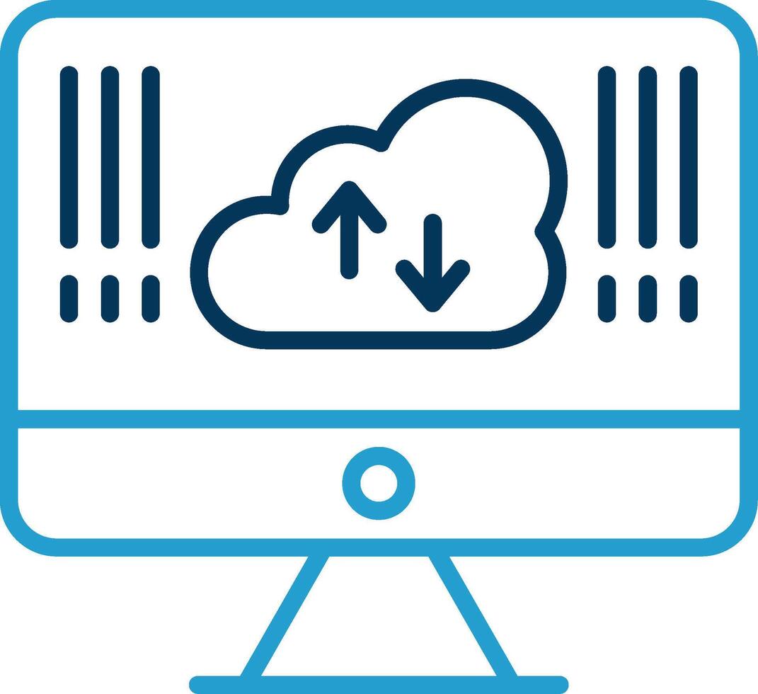 Informática linha azul dois cor ícone vetor
