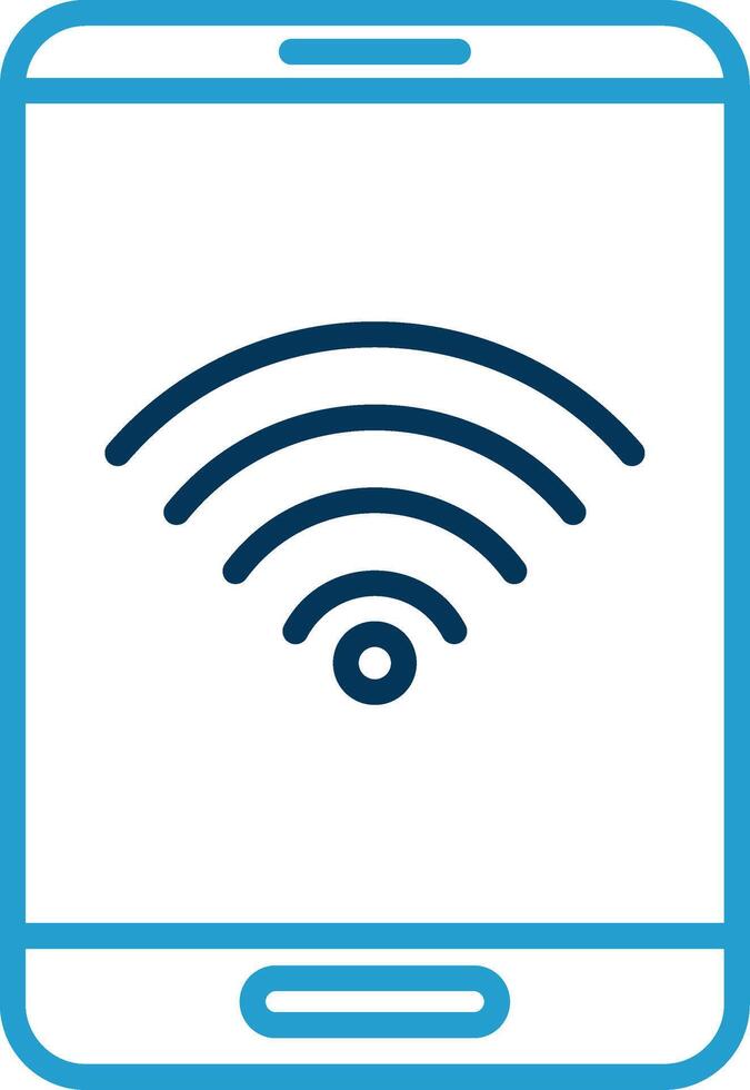 Wi-fi linha azul dois cor ícone vetor