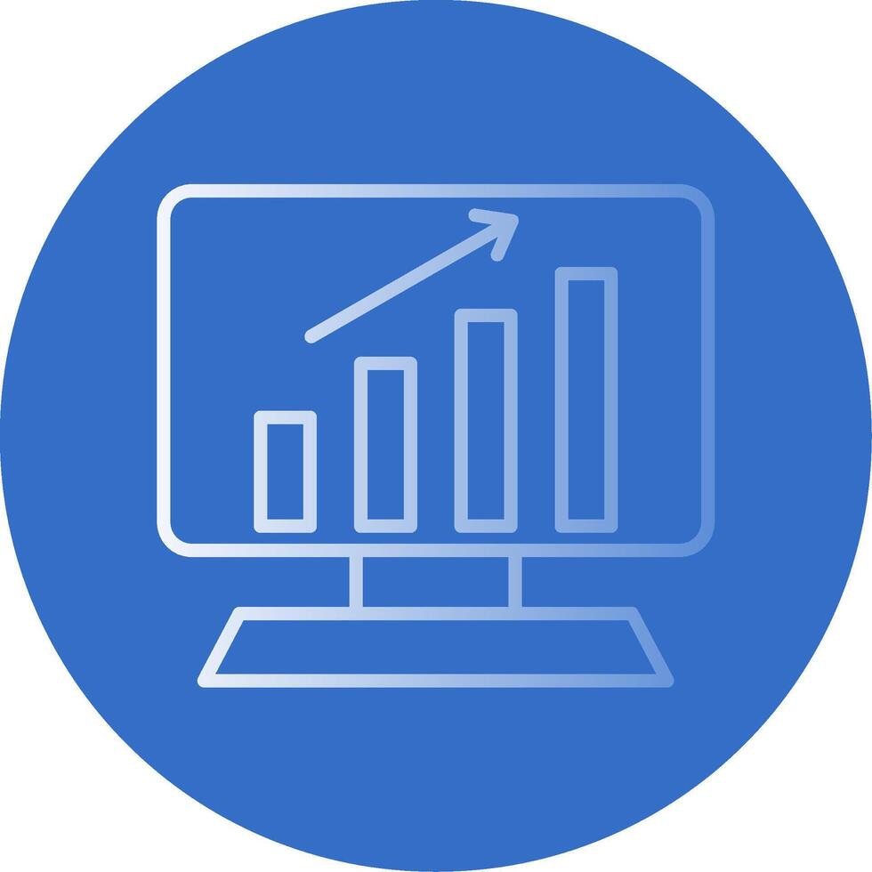 analytics plano bolha ícone vetor