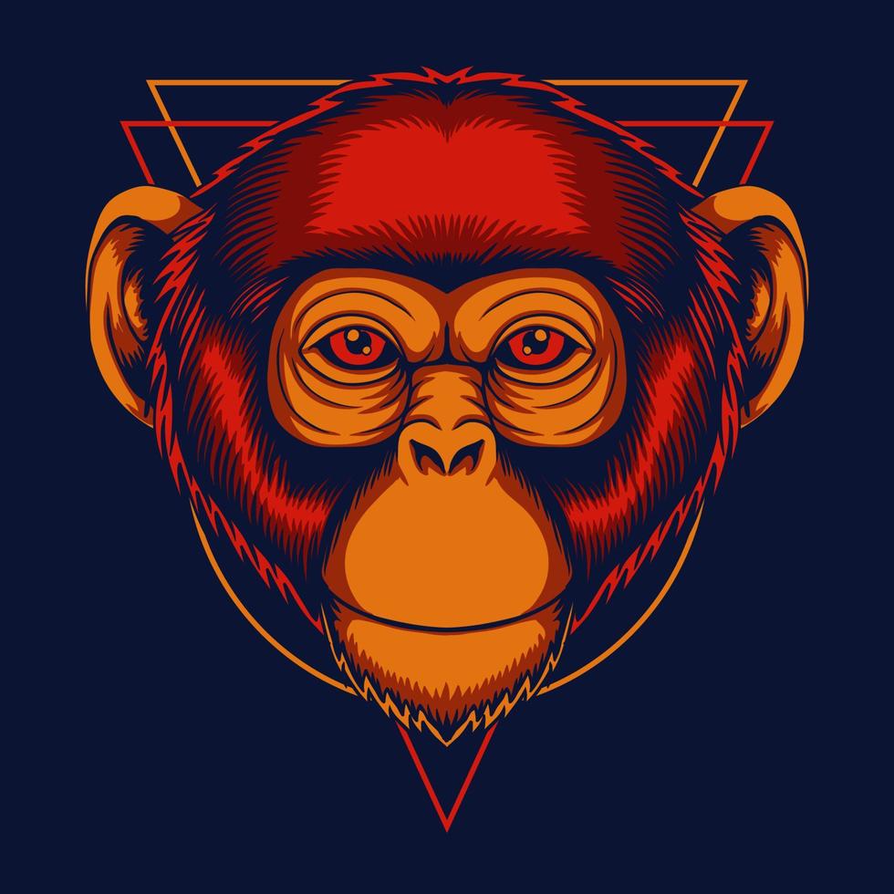 ilustração em vetor cabeça de chimpanzé
