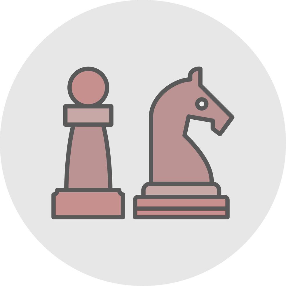 xadrez linha preenchidas luz ícone vetor
